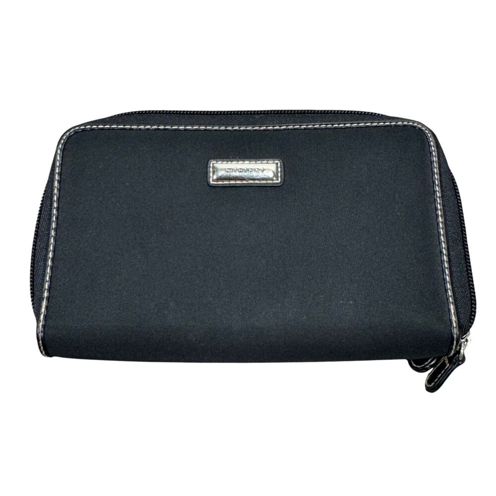 Minicci Wallet Women's Black Non Leather Clutch 7" Zip Pockets Small Handbag